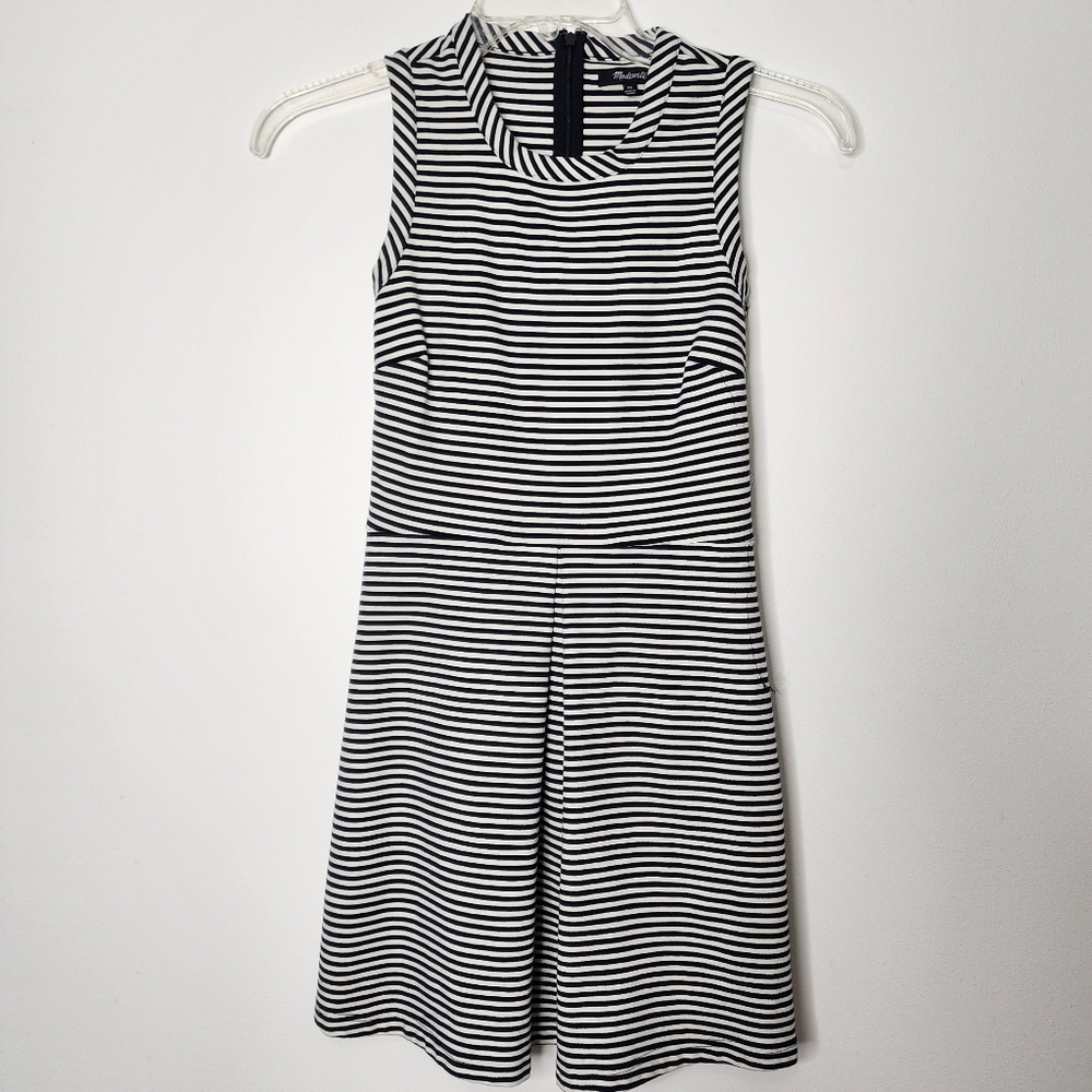 Madewell striped fit and flare dress‎ XS